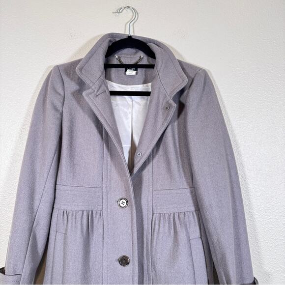J Crew Grey Wool Lady Day Pea Coat Womens 4 Preppy Button Down Warm Winter - Picture 8 of 13